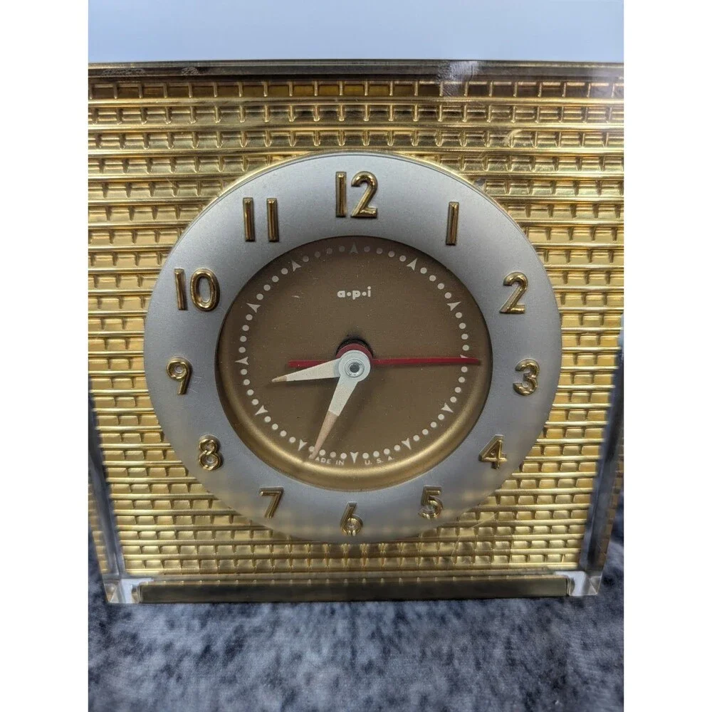 Vintage MCM Allied Precision Industries Model 100 Lucite Alarm Clock Working!